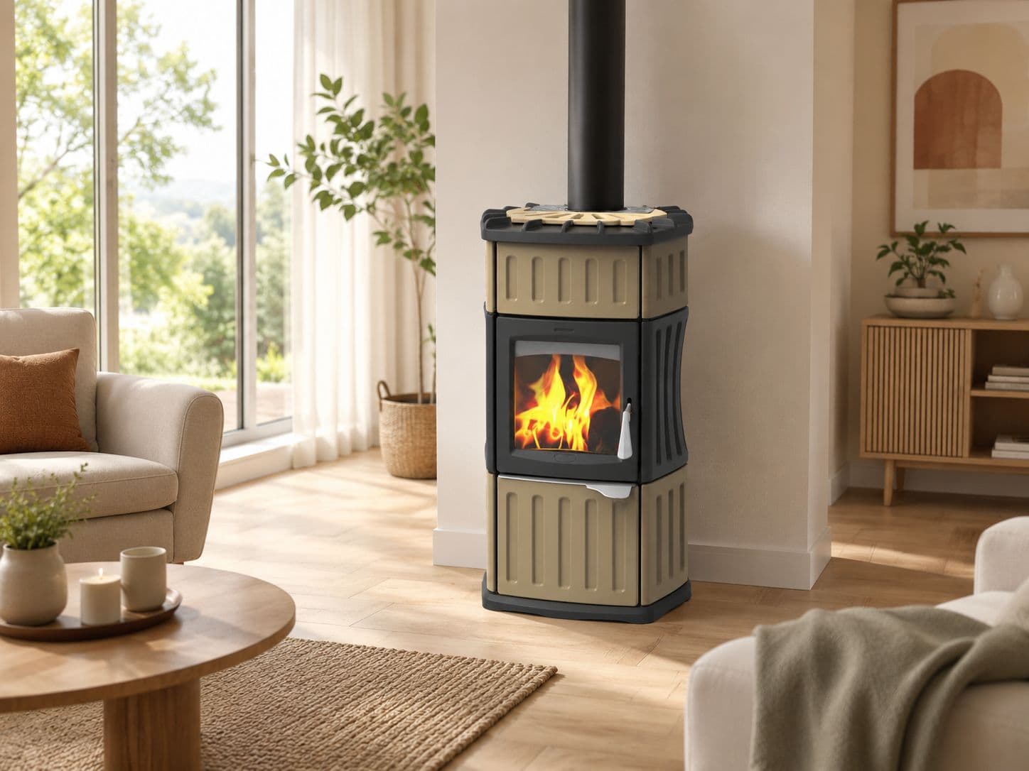 Poêle à bois céramique LINCAR Monella 184 9.6 kW