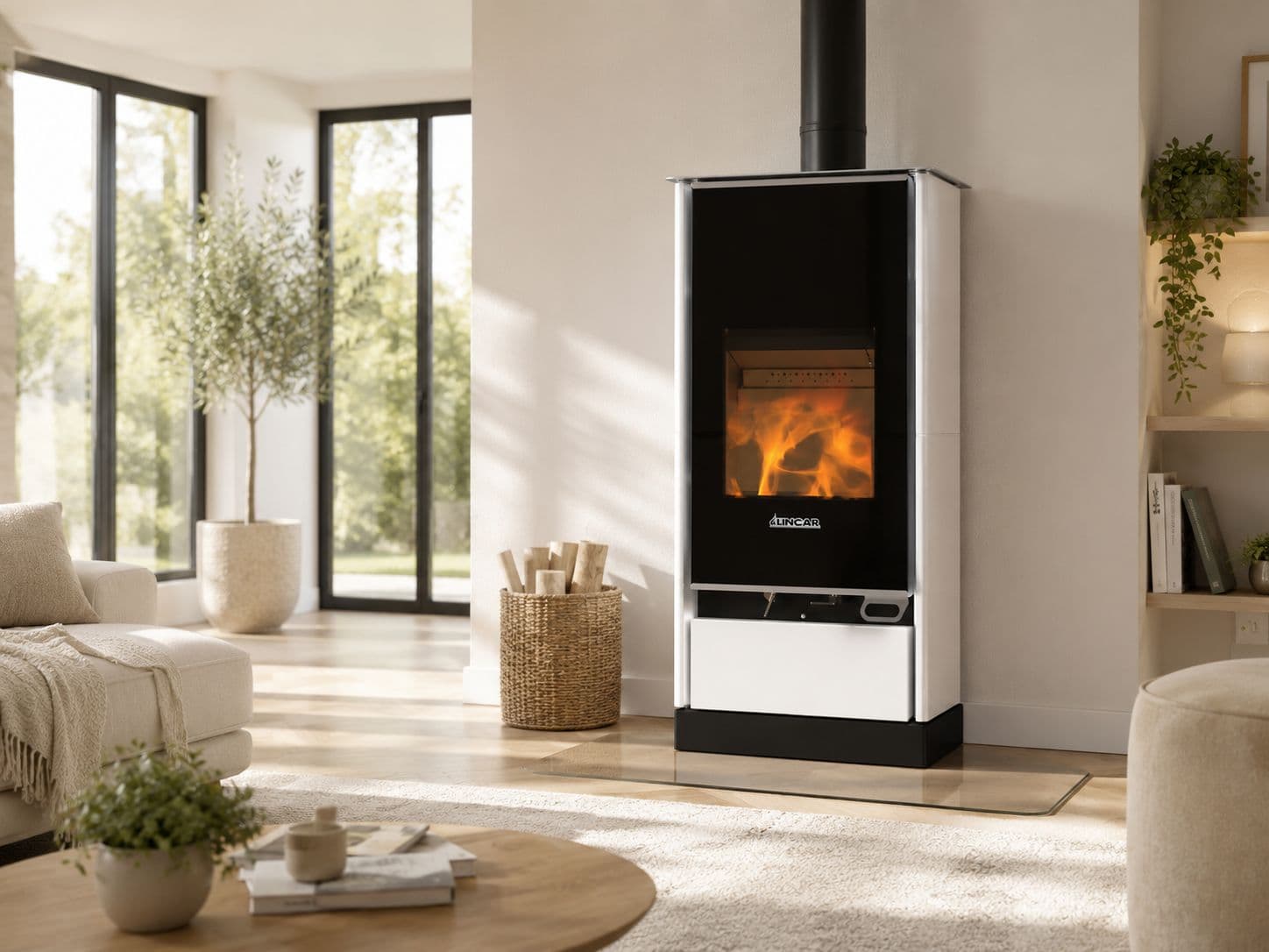 Poêle à bois ventilé LINCAR Elodie Ceramic 9.6 kW