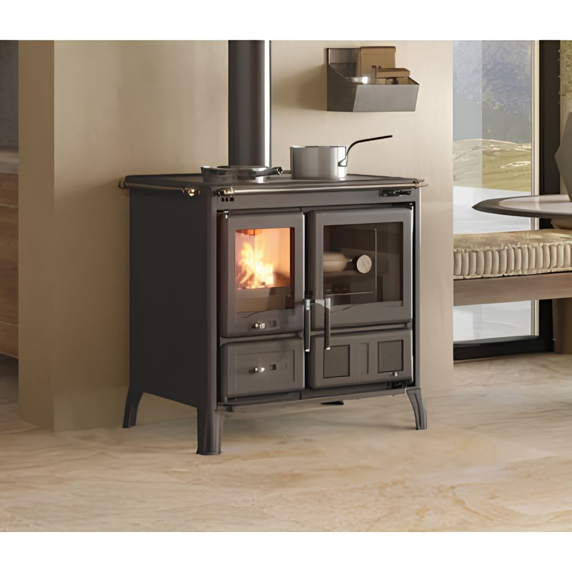 Cuisinière à bois La Nordica Gardenia.16 Steel 9.5 kW