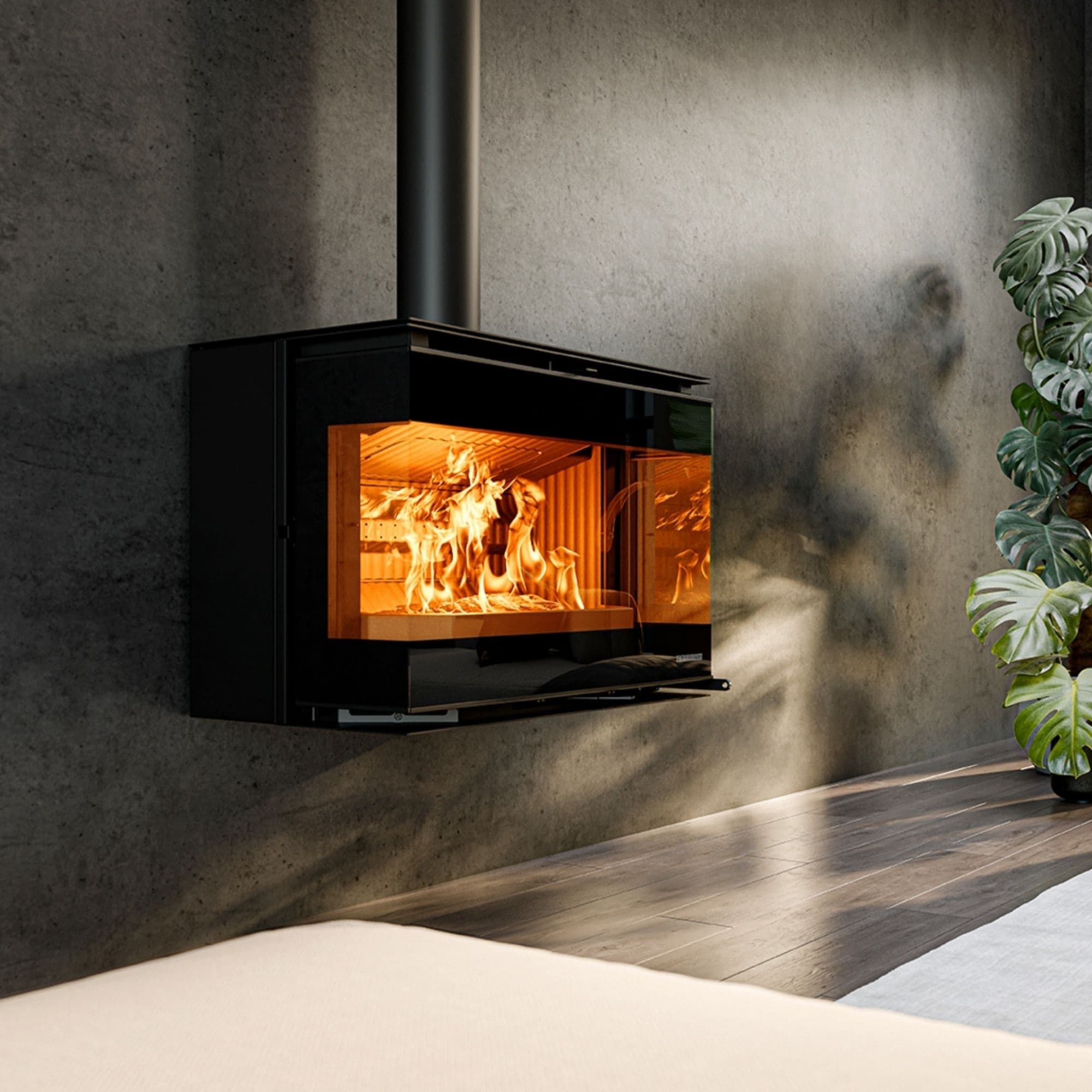 Poêle à bois THERMOROSSI Panorama Wall 7.9 kW