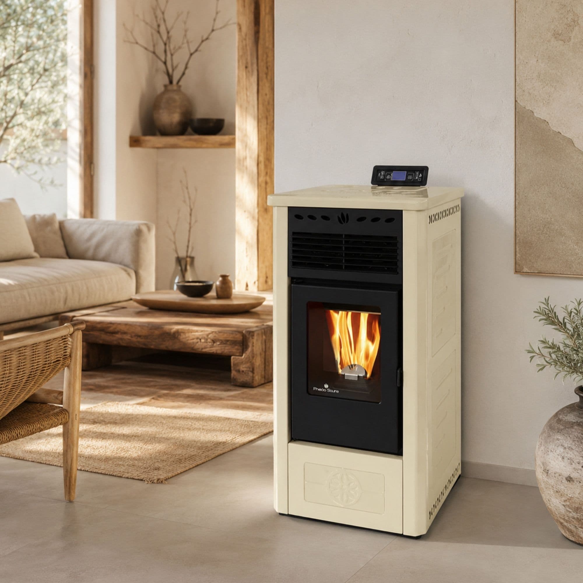 Poêle à granules en céramique - PHEBO Gea 5S-8 7.5 kW