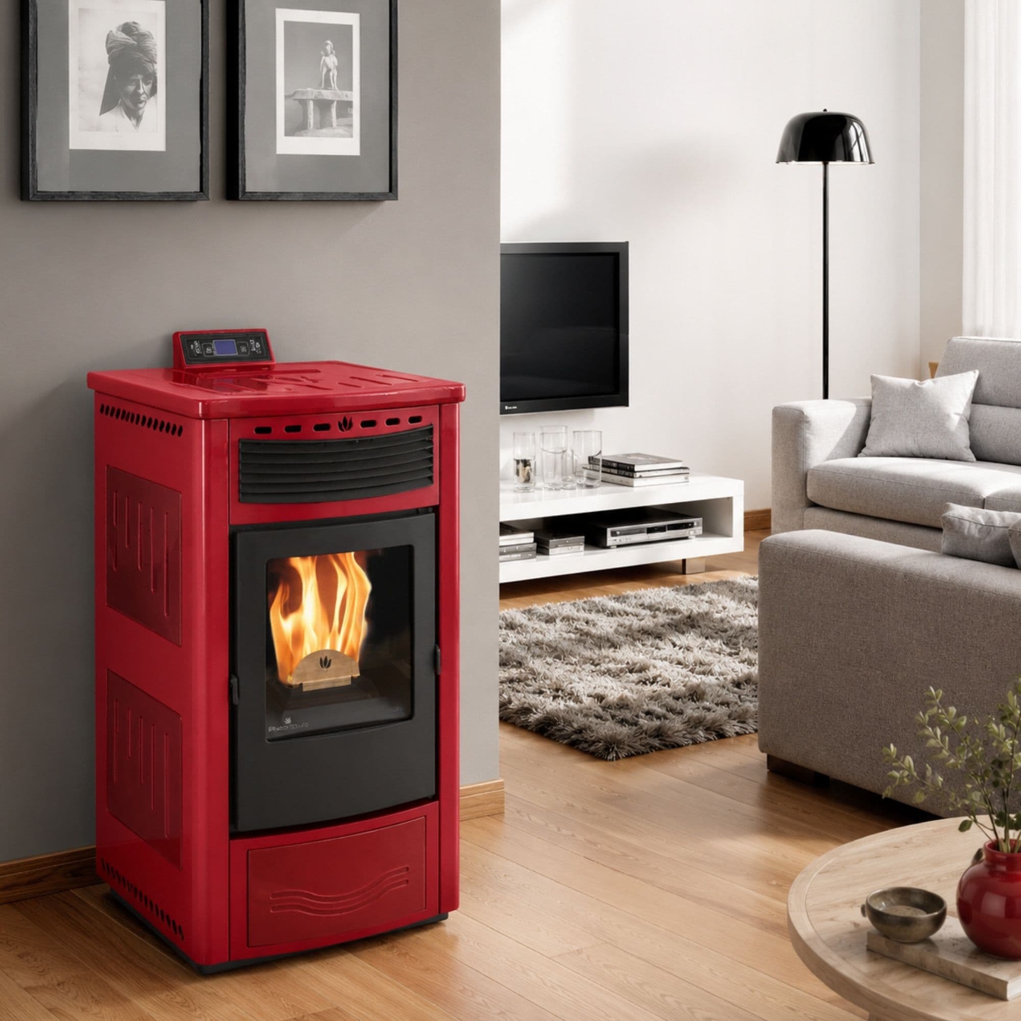 Poêle à granules ventilé céramique - ORIGINE PHEBO Maia 12.7 kW