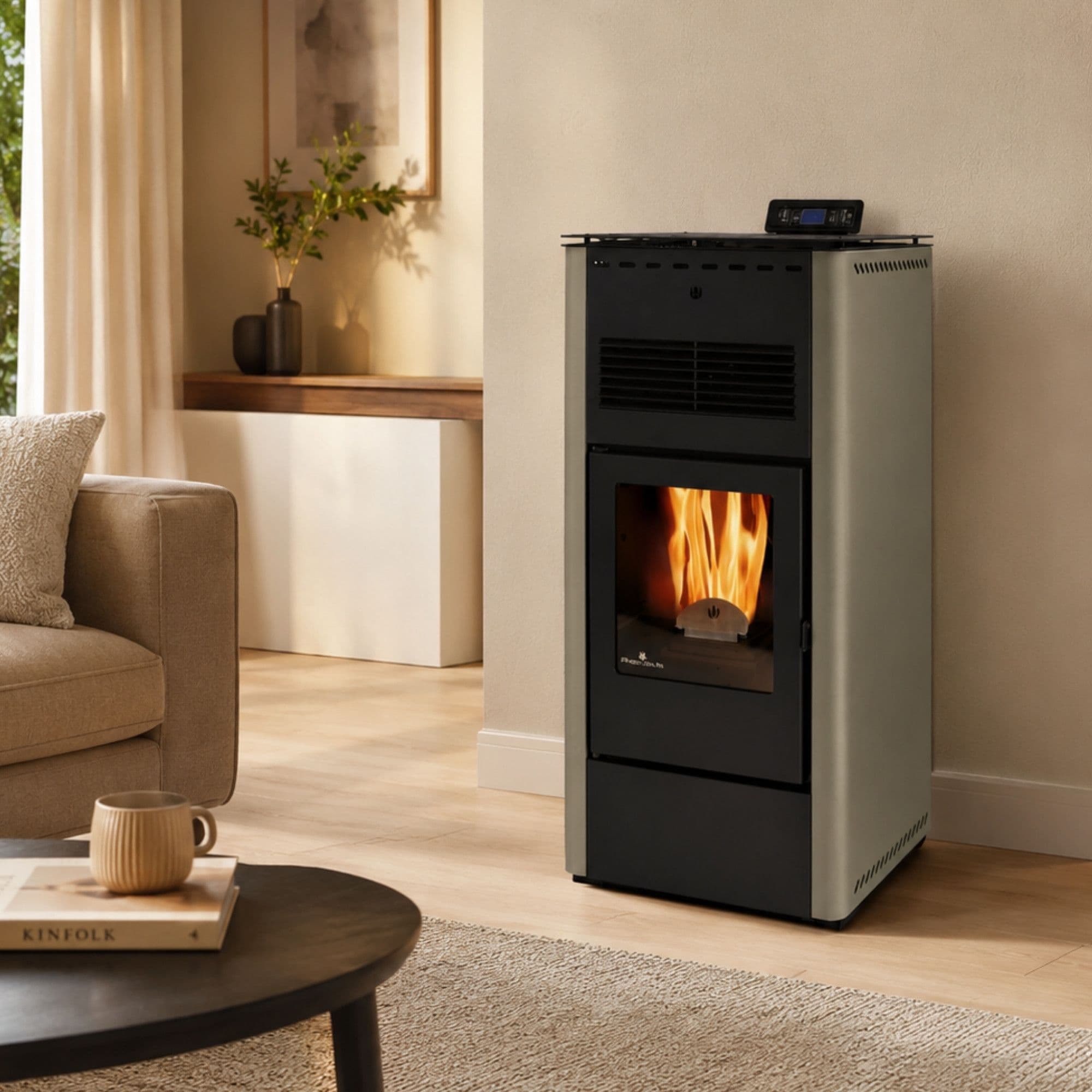 Poêle à granules ventilé - ORIGINE PHEBO Nikè Maxi 12.7 kW