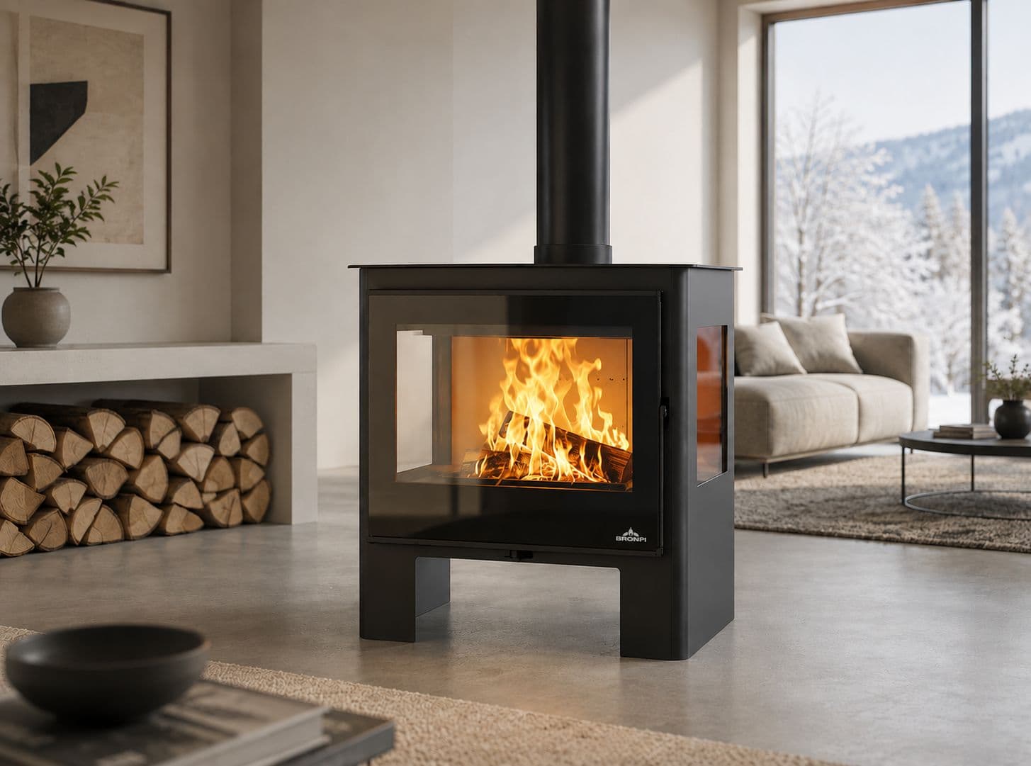 Poêle à bois raccordable BRONPI Loreto 10 kW