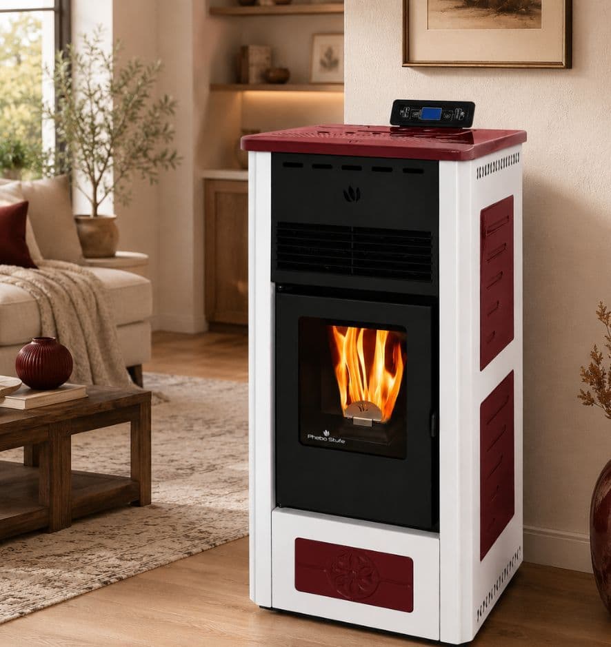 Poêle à granules en céramique - ORIGINE PHEBO Gea Bicolore 5S-XL 7.5 kW