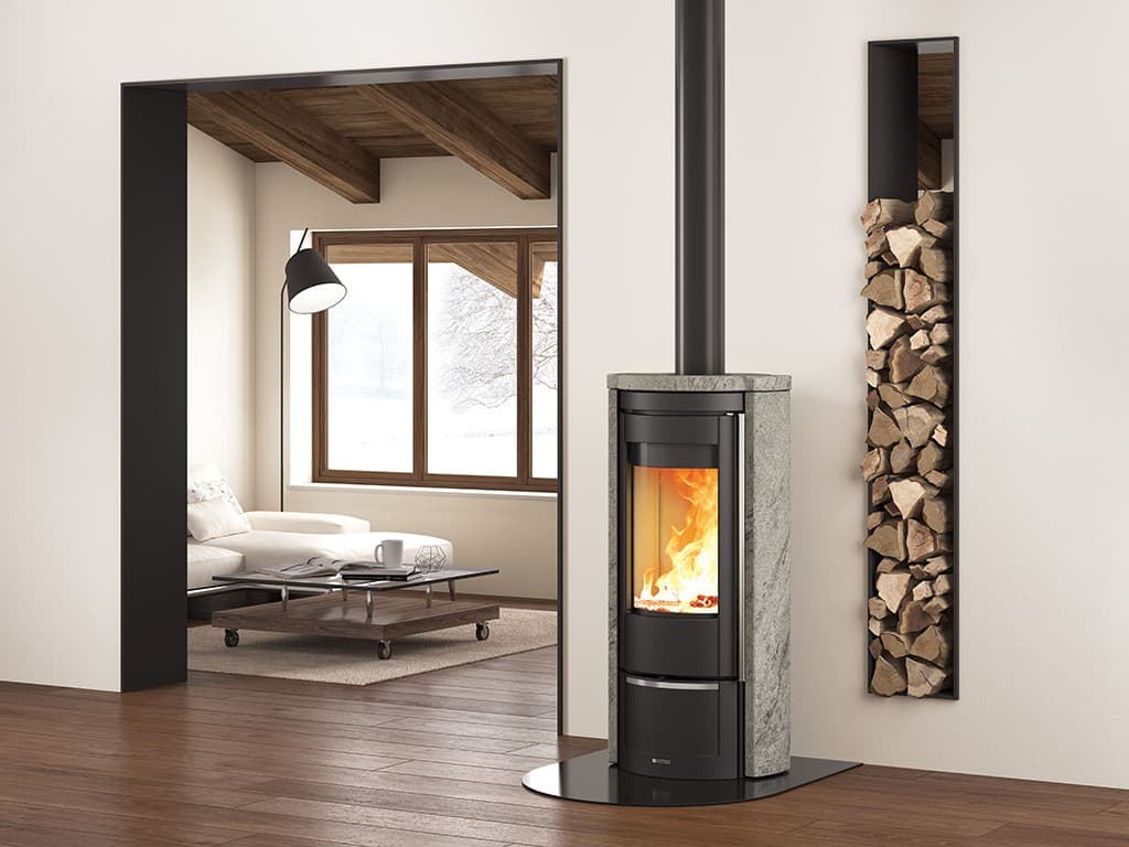 Poêle à bois en pierre raccordable - LA NORDICA Liu.16 Petra 7.5 kW