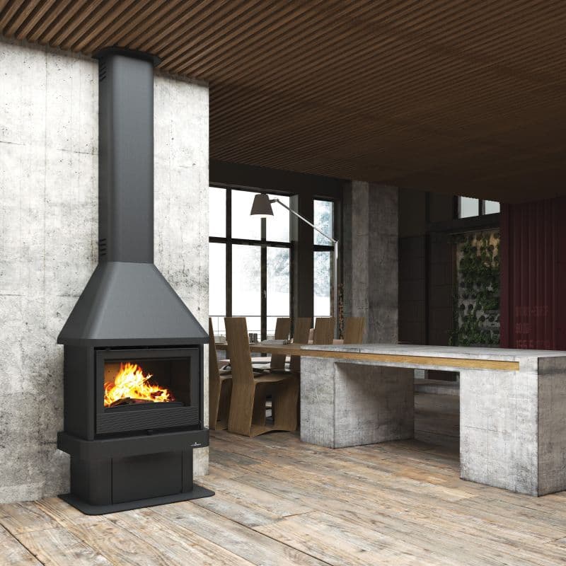 Cheminée à bois ventilé raccordable - BRONPI Lisboa 12 kW