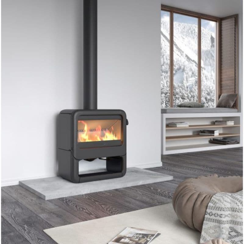 Poêle à bois en fonte raccordable - DOVRE Rock 350WB 7kW