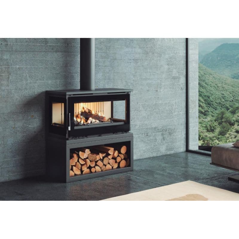 Poêle à bois ventilé 3 vitres - FIREMATIC Calgary - S 12.5 kW - Double combustion