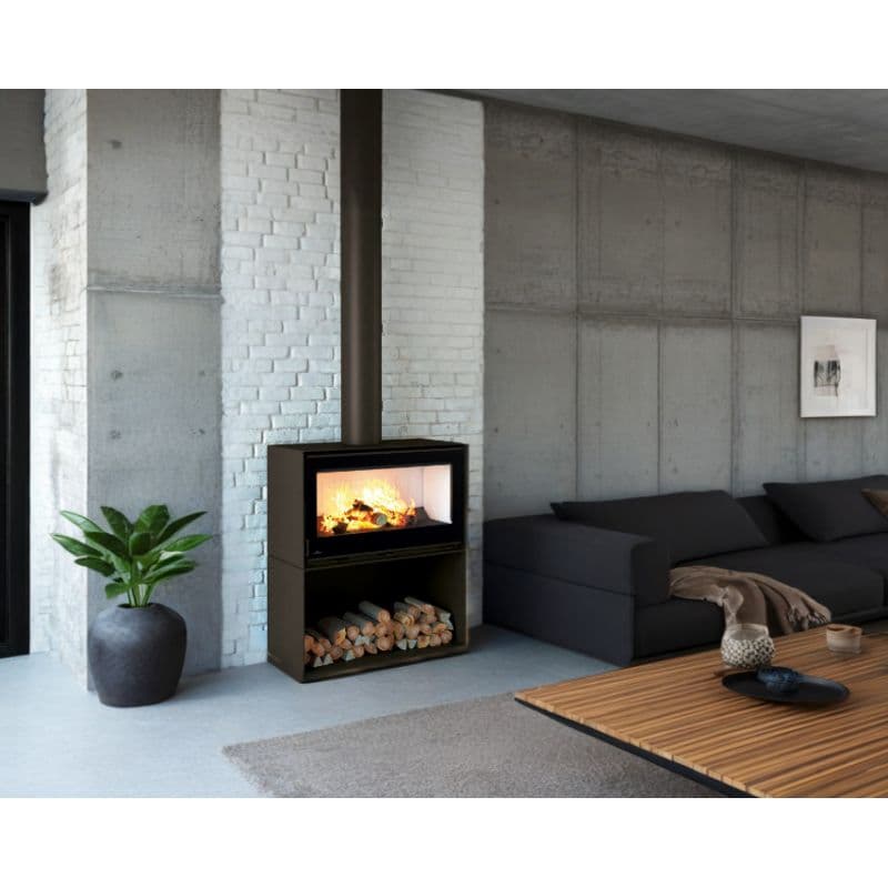 Poêle à bois moderne BRONPI Cairo 110 Box 15 kW