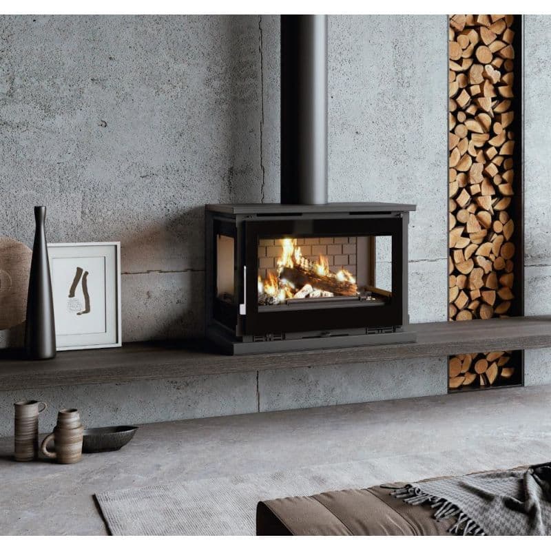 Poêle à bois ventilé 3 vitres - FIREMATIC Montréal 3F 12.8 kW