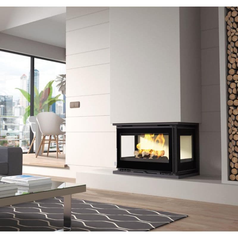 Insert à bois 3 vitres ventilé - FIREMATIC Abby 12.8 kW