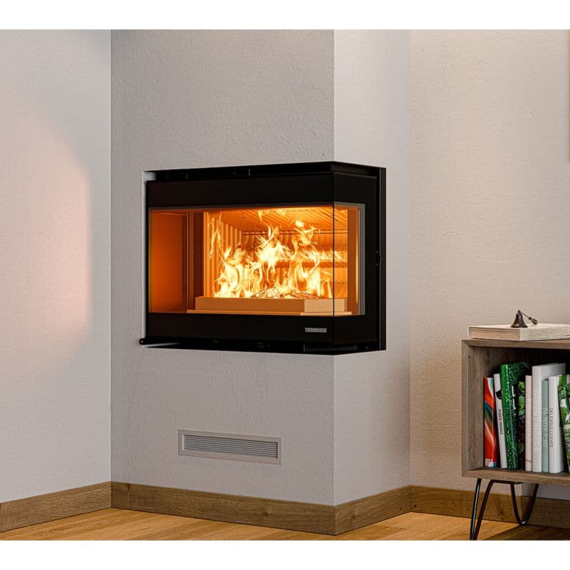 Insert à bois d'angle THERMOROSSI Panorama Angolare SX 10.6 kW