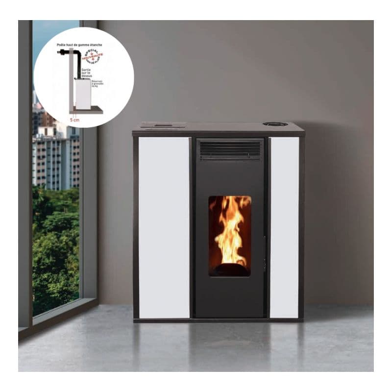 PACK Poêle à granules étanche INTERSTOVES Tessa Concentrique 10 kW