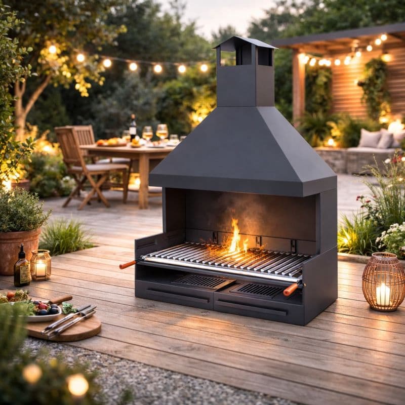 Barbecue bois/charbon FM CALEFACCION BV-102 - Modèle en acier inoxydable