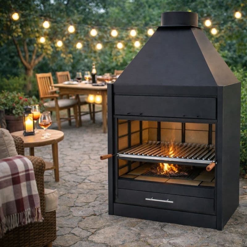 Barbecue à charbon et bois FM CALEFACCION BF-70 - Modèle robuste et performant