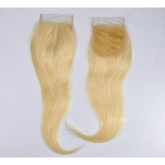 Lace Closure indienne  Blonde 613 Lisse - Cheveux Naturels 10"-25 cm / Nuque 3 raies