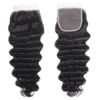 Closure Italian Wave  Brésilien (4x4) - Cheveux Naturels 14" - 35 cm /épaules  une raie