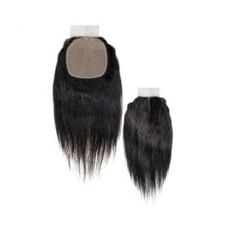 Closure silk Top lisse (4x4) virgin Hair - Cheveux Naturels 16" - 40 cm / Dessous des épaules sans raie