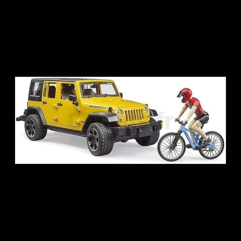 Jeep Wrangler Tout Terrain avec vélo Bruder 02543