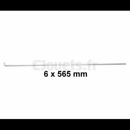 Barre acier 6 x 565 mm pour Baby-foot Smoby