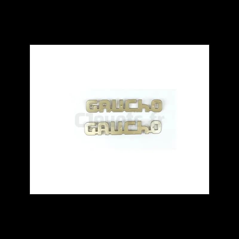 Magnesiumfarbenes Logo für Gaucho Rockin Peg-Pérego