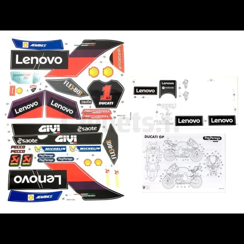 Klebedekorationen für Ducati GP Peg-Pérego