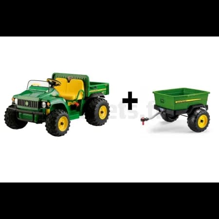 John Deere GATOR HPX 12V Peg-Pérego + Remorque