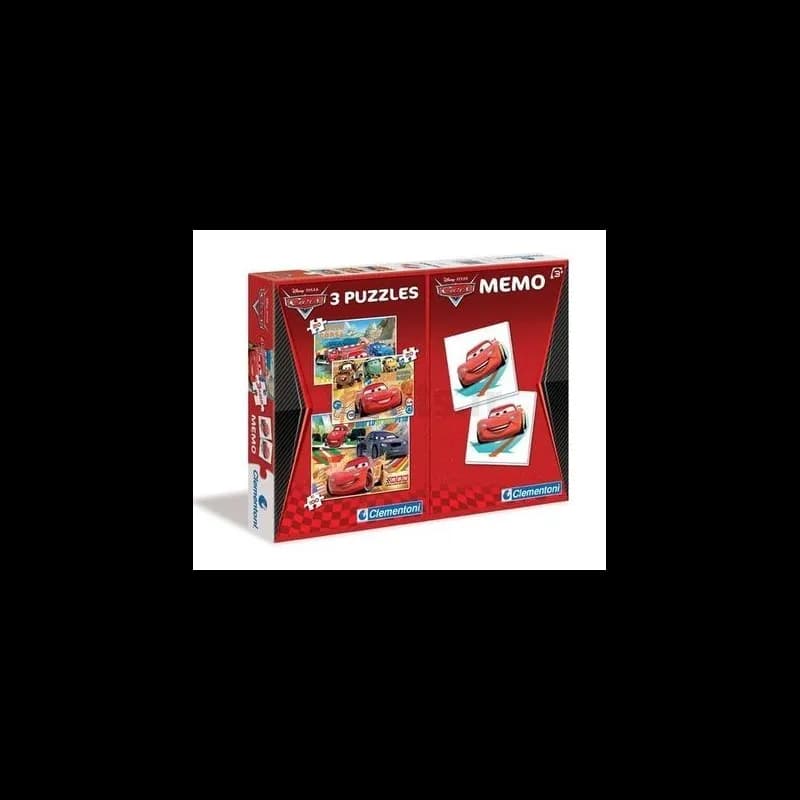 Puzzles 4 en 1 Cars + jeu mémo 48 cartes