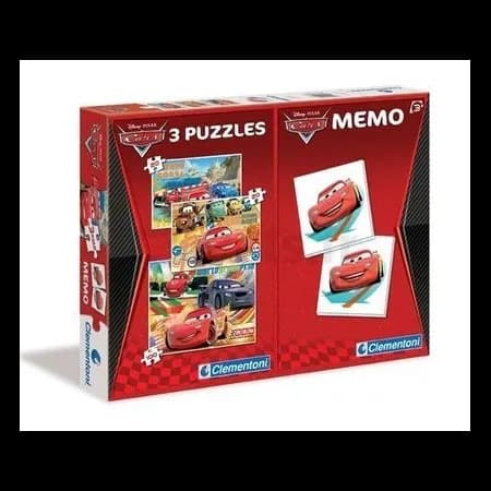 Puzzles 4 en 1 Cars + jeu mémo 48 cartes
