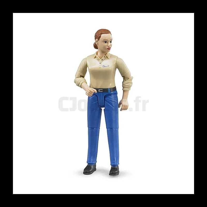 Figurine femme chatain - BRUDER - 60408