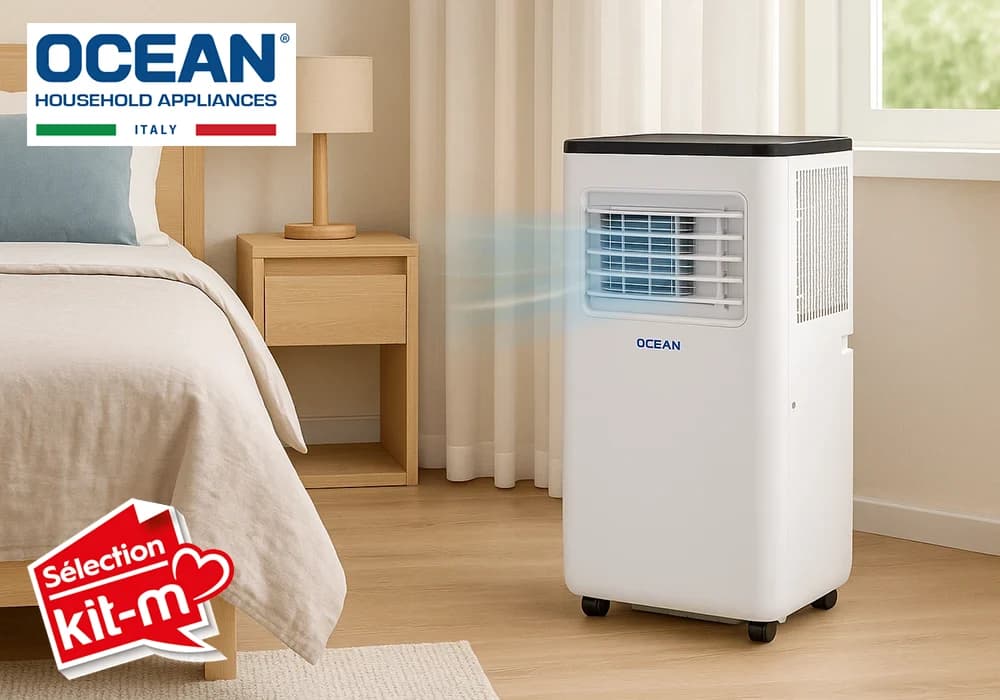 Climatiseur Mobile 3en1 9000 BTU Refroidissement, Déshumidification &