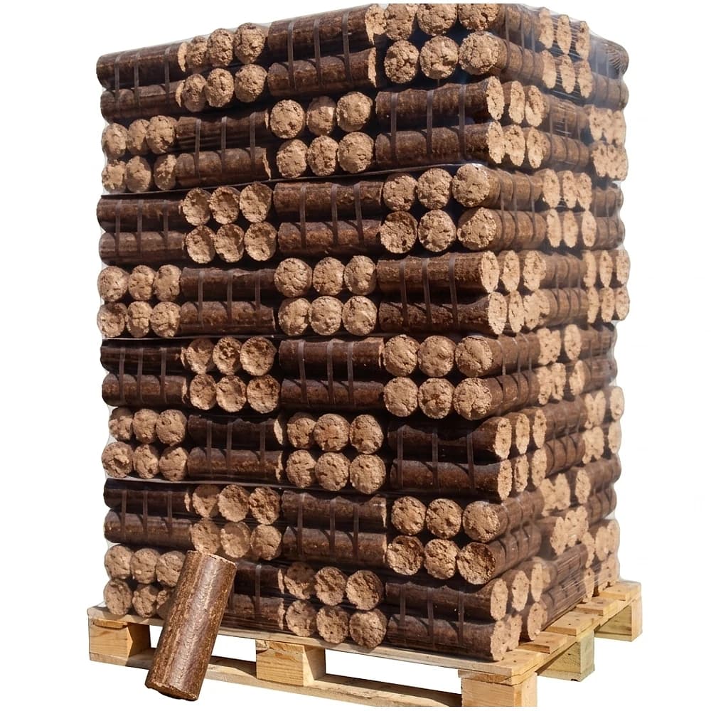 Bûches densifiées de nuit, palette 960 kg — Comme à l'ancienne