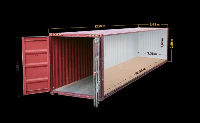 40 Fuß offener High-Cube-Container, umgebaut