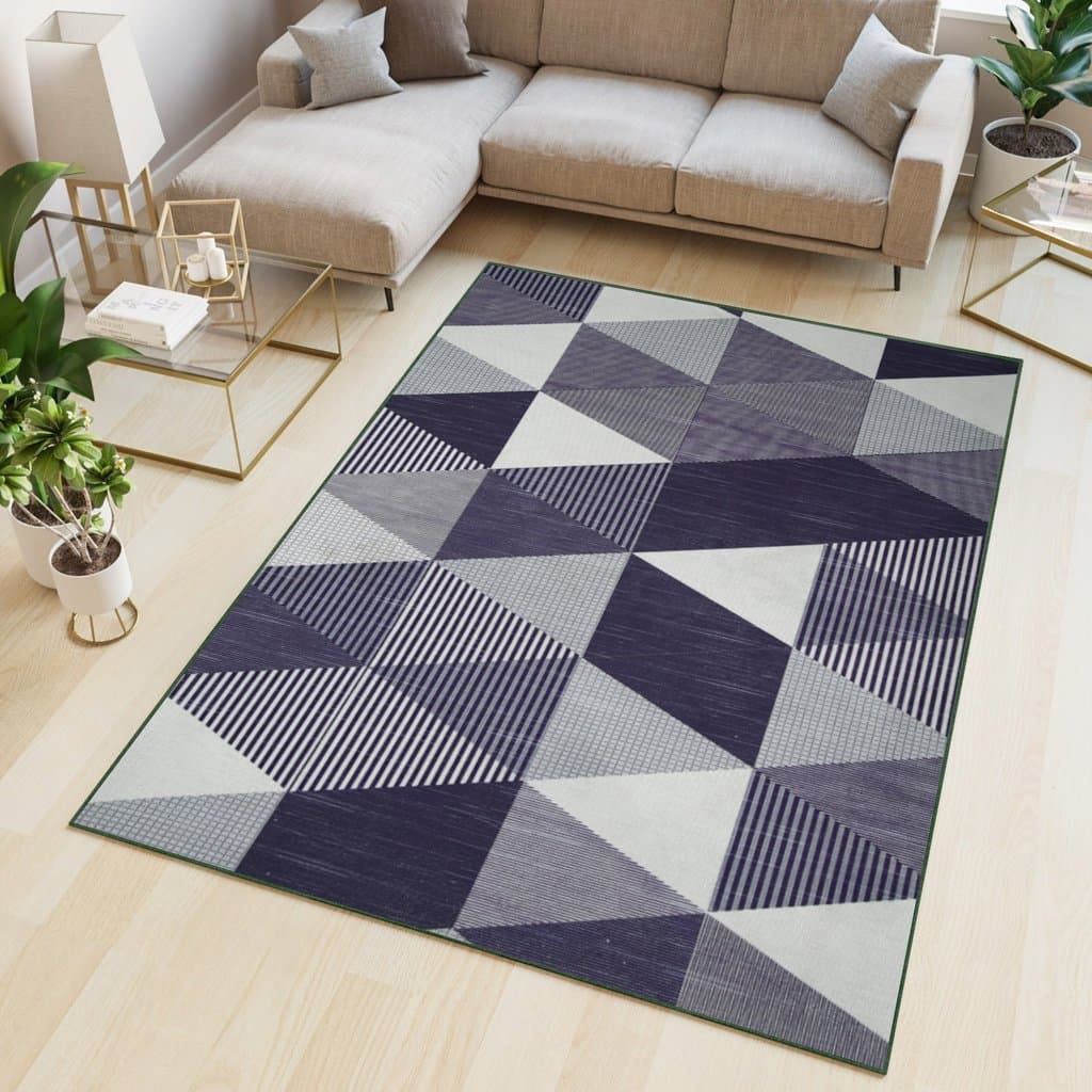 Tapis de salon - Modèle triangle - grand tapis imprimé