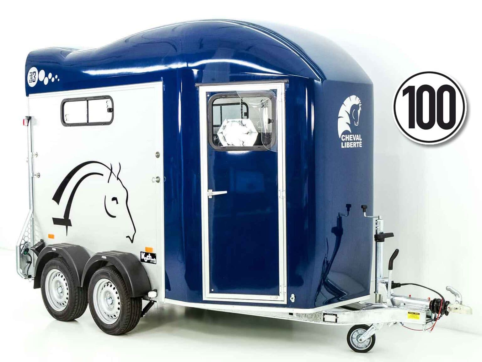 Cheval Liberte Pferdeanhänger GOLD 3 | Premium | Pullman 2 | Sattelkammer | blau-Neu
