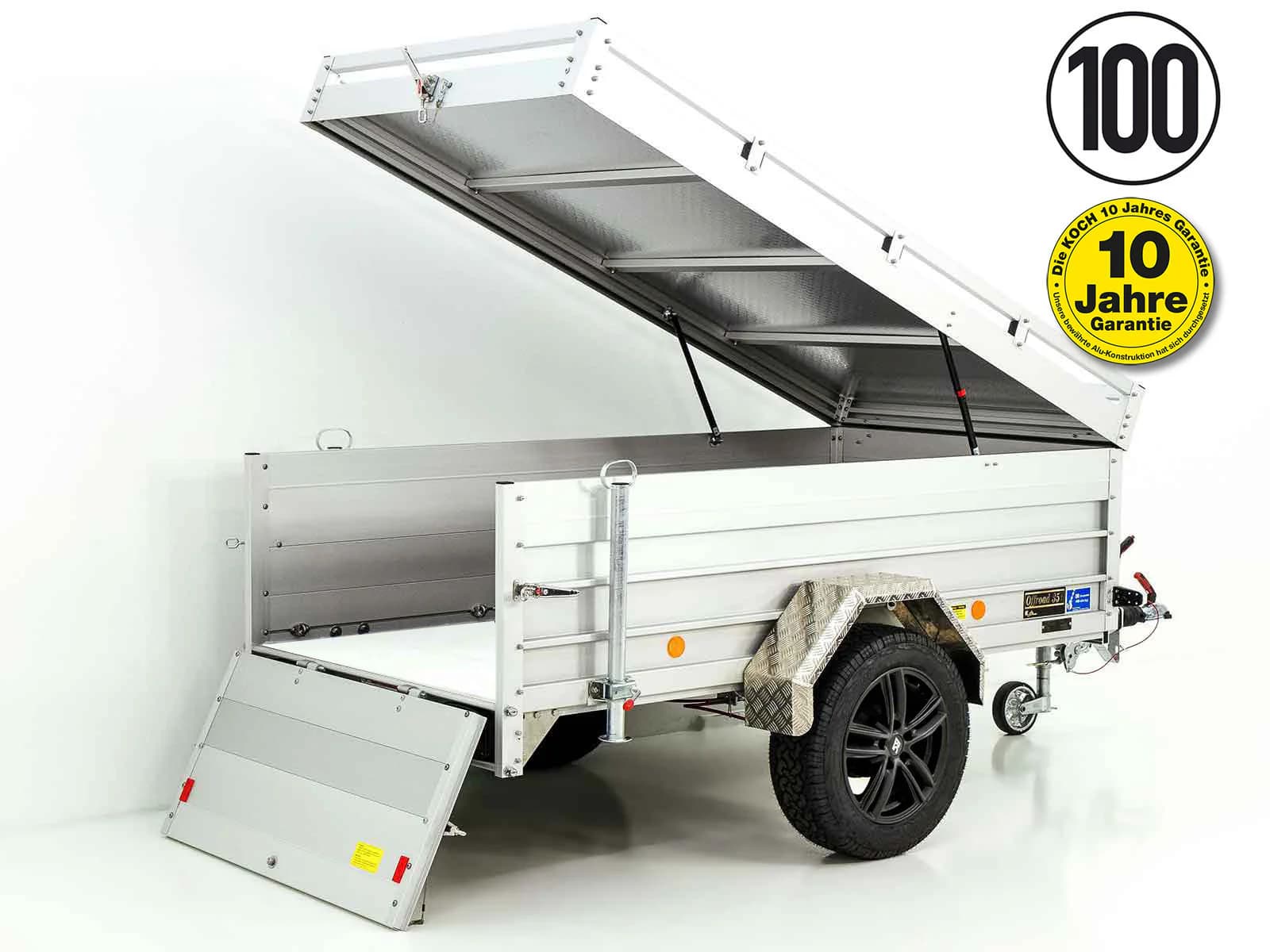 PKW Anhänger Aluminium 1300 kg – CROSSLINE Typ 4.13,125×250 cm,10 Jahre Garantie