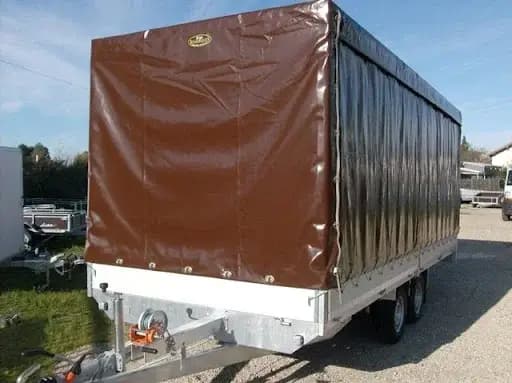 Remolque de plataforma plana Eduard, 5 m x 2 m, con lona alta, 2700 kg