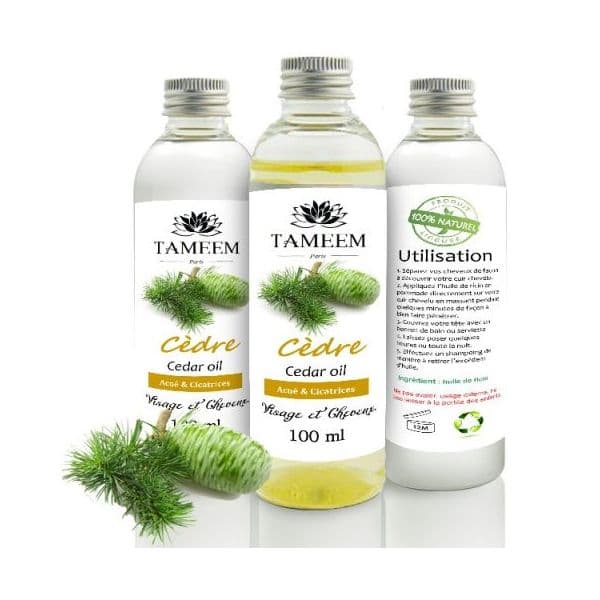 Huile de Cèdre (Cedar Oil) pour cheveux et visage - 100 ml - Tameem