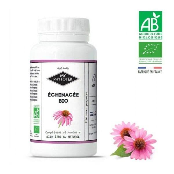 Gélules d'Échinacée Bio - 200 gélules de 1260mg - MyPhytotek