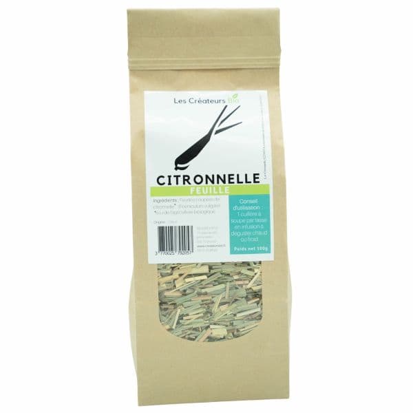 Feuilles de Citronnelle - 100% Naturelle - 100g - Les Créateurs Bio