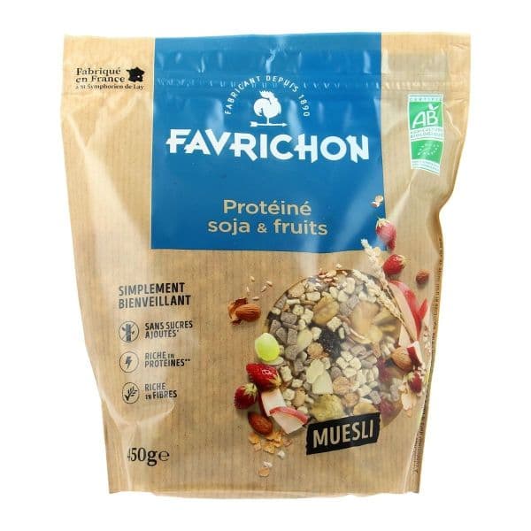 Muesli Protéiné Soja & Fruits Bio - 500g  - Favrichon