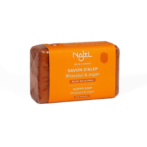 Savon d'Alep Rhassoul & Huile d'Argan - 150g - 100% Naturel - Najel
