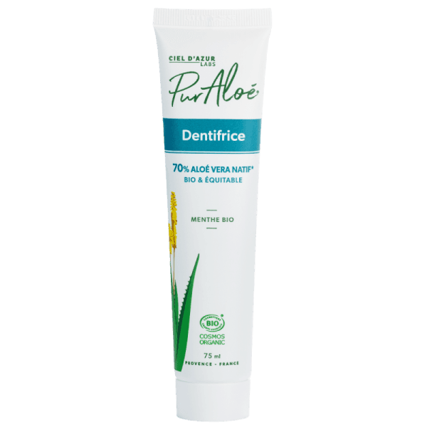 Dentifrice Bio 70% Aloé Vera & Menthe Bio - 75ml - Pur'Aloé