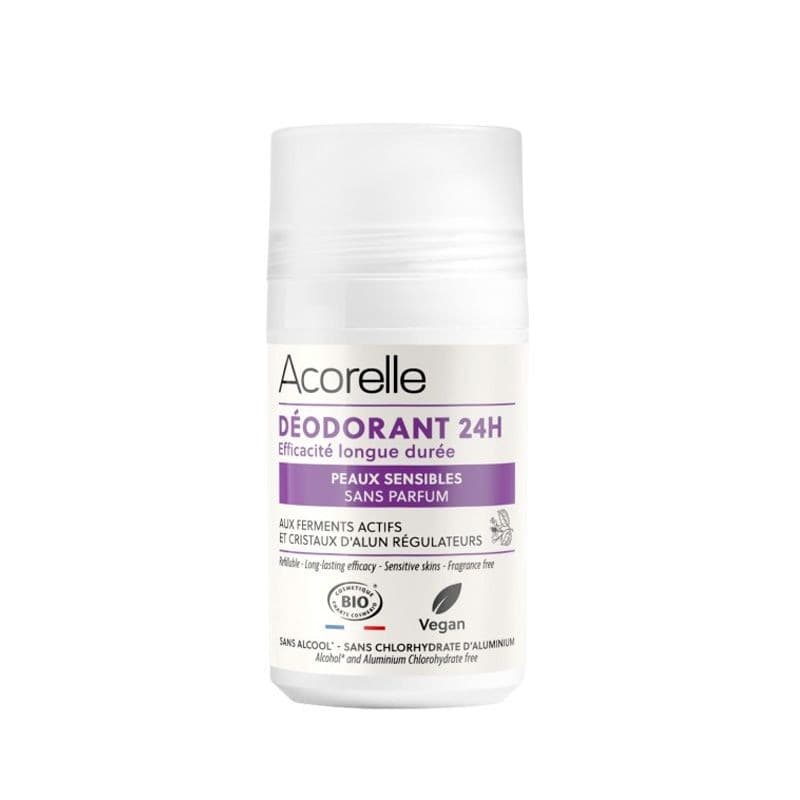 Déodorant roll-on 24h Bio - Peaux Sensibles - 50 ml - Acorelle