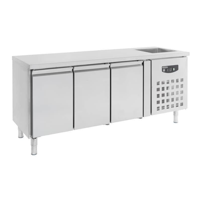 TABLE RÉFRIGÉRÉE PLONGE 3 PORTES COMBISTEEL