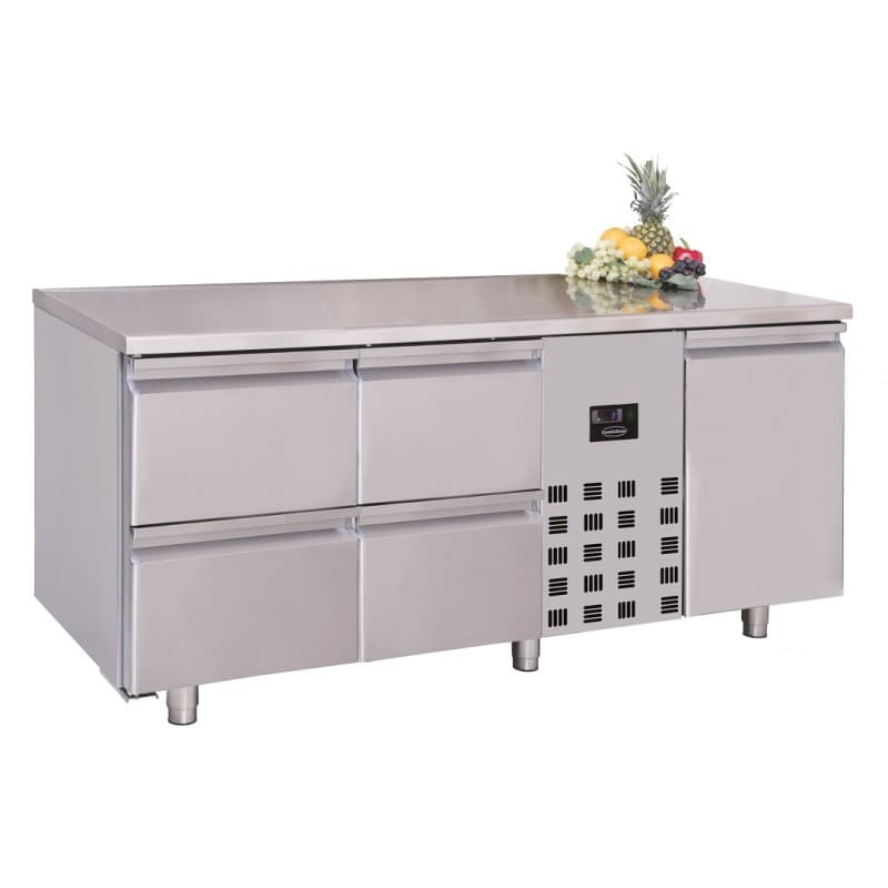 TABLE RÉFRIGÉRÉE 1 PORTE ET 4 TIROIRS COMBISTEEL