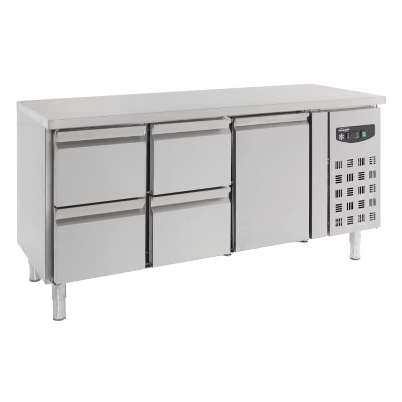 TABLE RÉFRIGÉRÉE 1 PORTE ET 4 TIROIRS COMBISTEEL