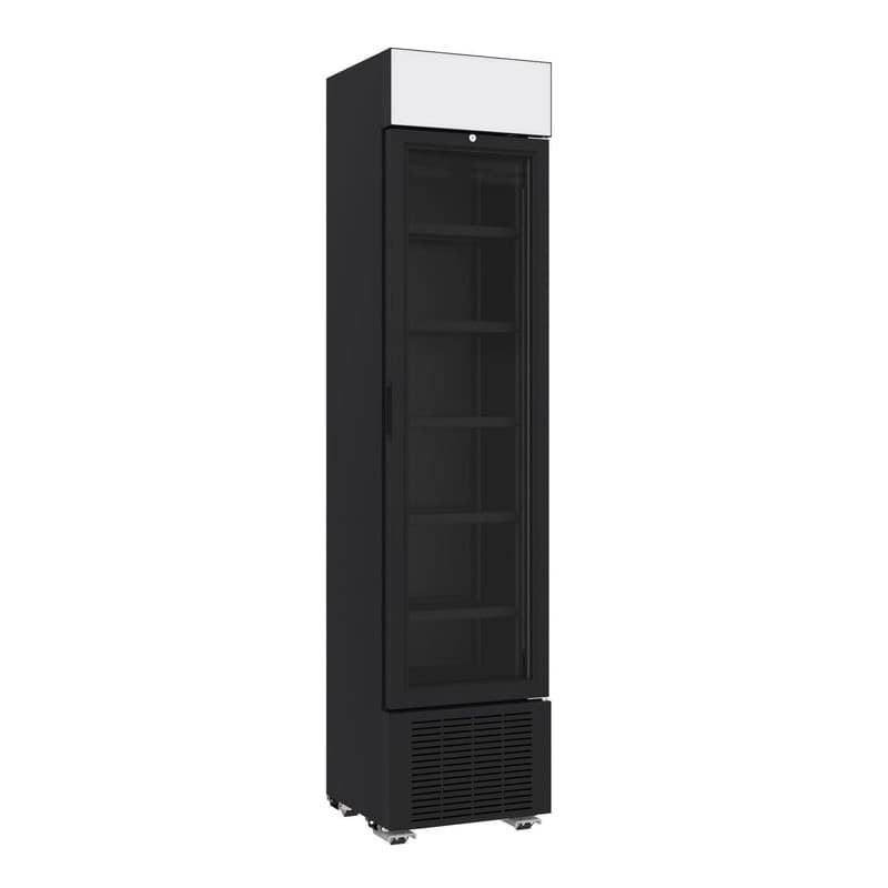 RÉFRIGÉRATEUR 1 PORTE EN VERRE NOIR 232L COMBISTEEL