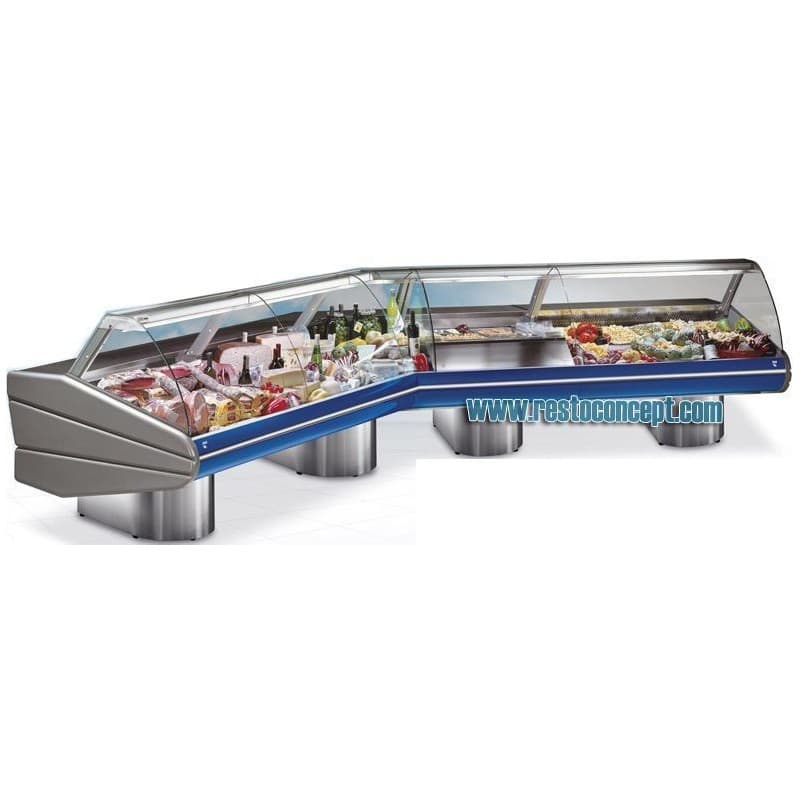 Vitrine d'angle fermé 45°